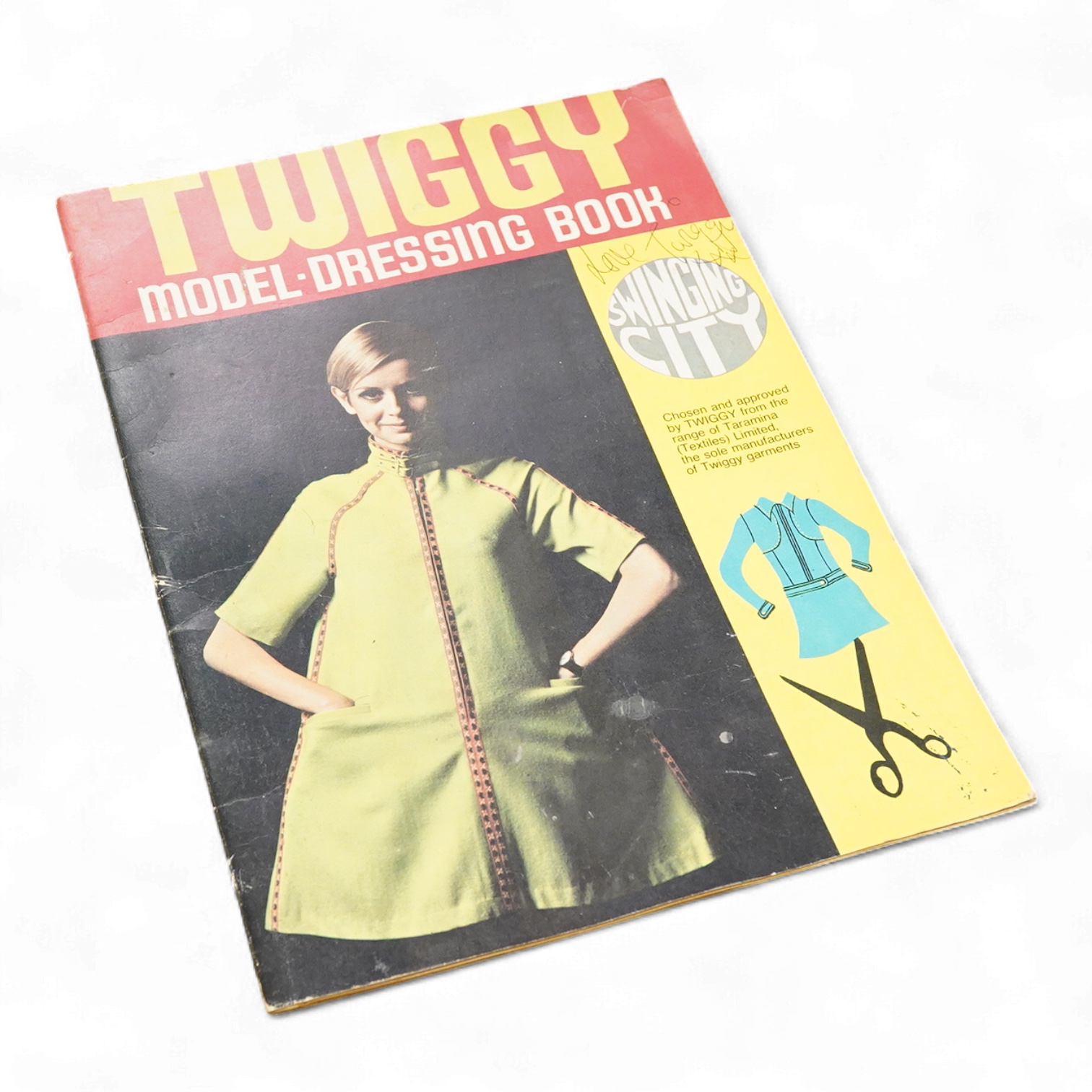 A 1960s signed Twiggy Model-Dressing Book, dated 1967, and signed to the front cover